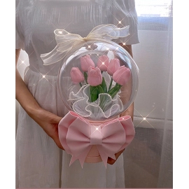 Tulip acrylic wave ball bouquet material package simulation birthday gift hug bucket