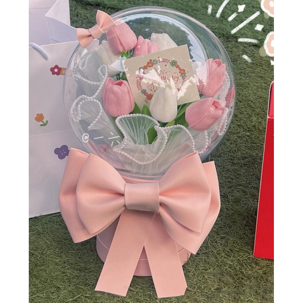Tulip acrylic wave ball bouquet material package simulation birthday gift hug bucket Tulip acrylic wave ball bouquet material package simulation birthday gift hug bucket