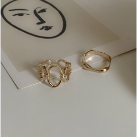 Ring Women's 2-Piece Set In Style, Individualized and Minimalist Design, Advanced Sense Ring, Cool Style, and Versatile Temperament