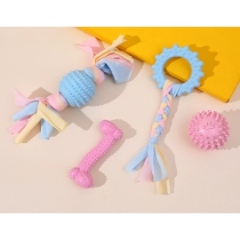Dog Toy New TPR Bite Resistant Tooth Grinding Stick Puppy Teddy Corgi Tooth Cleaning and Relief Toy Ball Bite Glue