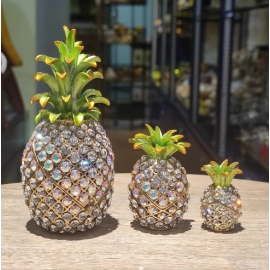 Crystal Crafts Sales Gifts Pineapple Home Enamel Color Jewelry Box Metal Decoration Decoration Scenery  District Hot Sale