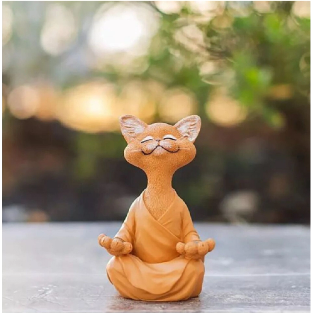 Meditation, Cat, Cute Animal Sculpture, Resin Craft Decoration, Courtyard Garden Decoration Home Furnishing decoration Meditation, Cat, Cute Animal Sculpture, Resin Craft Decoration, Courtyard Garden Decoration Home Furnishing decoration
