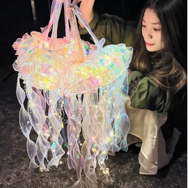Jellyfish lamp DIY material package, aerial pendant decoration, stall atmosphere, small night light