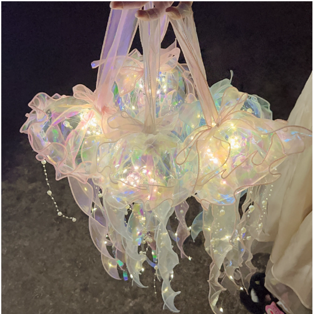 Jellyfish lamp DIY material package, aerial pendant decoration, stall atmosphere, small night light Jellyfish lamp DIY material package, aerial pendant decoration, stall atmosphere, small night light