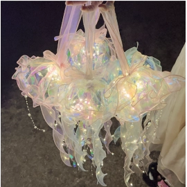 Jellyfish lamp DIY material package, aerial pendant decoration, stall atmosphere, small night light