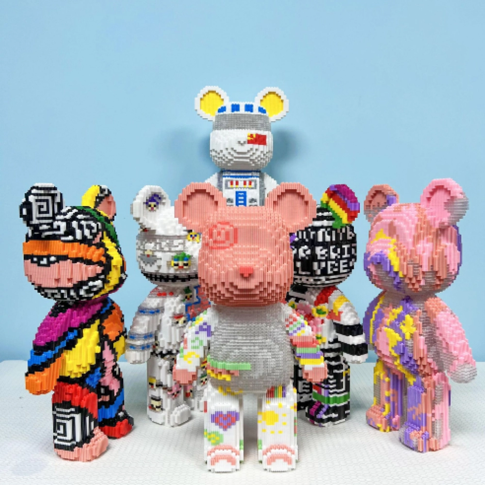 Giant Fluid Violent Bear Series Splicing and Tandem Building Blocks, Colorful Bagged Puzzle Assembly, Micro Particle Building Blocks Giant Fluid Violent Bear Series Splicing and Tandem Building Blocks, Colorful Bagged Puzzle Assembly, Micro Particle Building Blocks