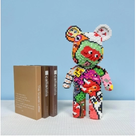 Giant Fluid Violent Bear Series Splicing and Tandem Building Blocks, Colorful Bagged Puzzle Assembly, Micro Particle Building Blocks