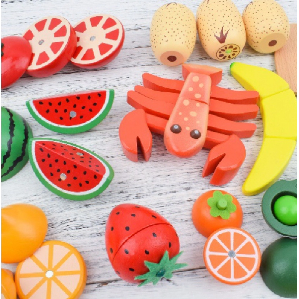Jiajia Toys Wooden Magnetic Cutting Fruit, Fruit, and Vegetable Cutting Watch Che Che Le Kitchen Jiajia Toys Wooden Magnetic Cutting Fruit, Fruit, and Vegetable Cutting Watch Che Che Le Kitchen