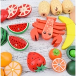 Jiajia Toys Wooden Magnetic Cutting Fruit, Fruit, and Vegetable Cutting Watch Che Che Le Kitchen