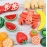 Jiajia Toys Wooden Magnetic Cutting Fruit, Fruit, and Vegetable Cutting Watch Che Che Le Kitchen