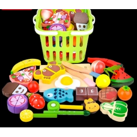 Jiajia Toys Wooden Magnetic Cutting Fruit, Fruit, and Vegetable Cutting Watch Che Che Le Kitchen
